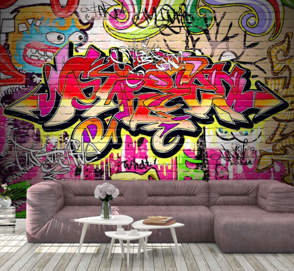 Bright Graffiti Wall Mural