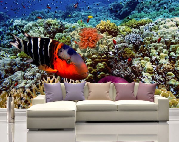 Bright Red Fish Wall Mural