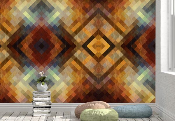 Bright Seamless Retro Pattern Wall Mural