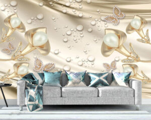 Calla Lily And Calm Butterfly Wall Mural