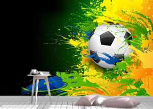 Colorful Illustrations of Foot Ball Wall Mural