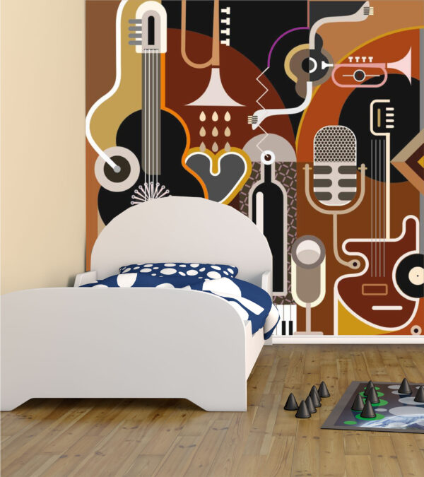 Colorful Music Instruments Wall Mural