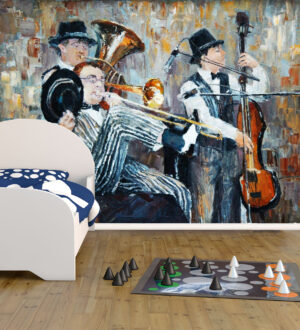 Colorful Orchestra Oil Painting Wall Mural
