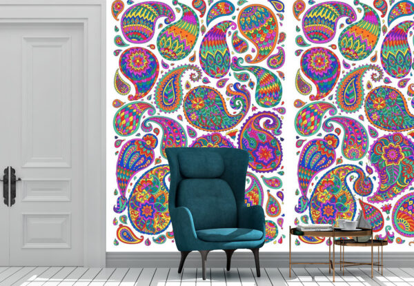 Colorful Paisley Decorative Wall Mural