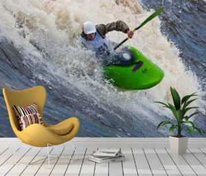 Dangerous Kayaking on Whitewater Wall Mural
