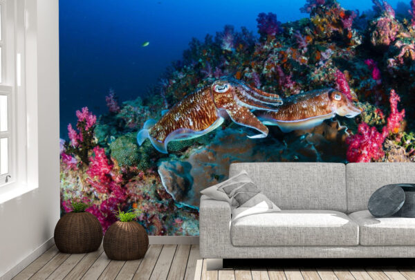 Dark Cuttlefish Wall Mural