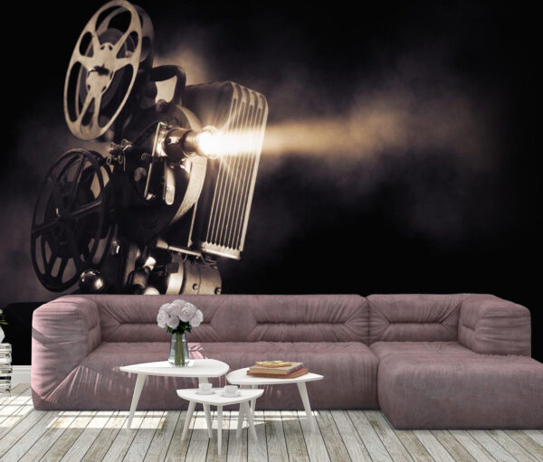 Dark Movie Projector Wall Mural