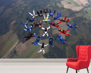 Extreme Dangerous Sky Diving Wall MuralExtreme Dangerous Sky Diving Wall Mural