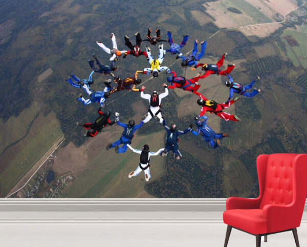 Extreme Dangerous Sky Diving Wall MuralExtreme Dangerous Sky Diving Wall Mural