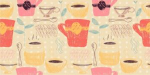 Colorful Coffee Pattern Wall Mural