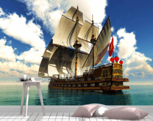 Famous Pirate Brigantine Wall Mural