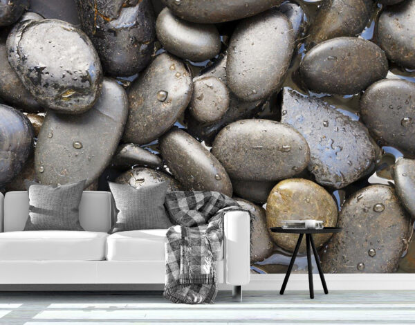 Fine Black Stone Background Wall Mural