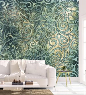 Fine Geometrical Floral Design Wall Mural