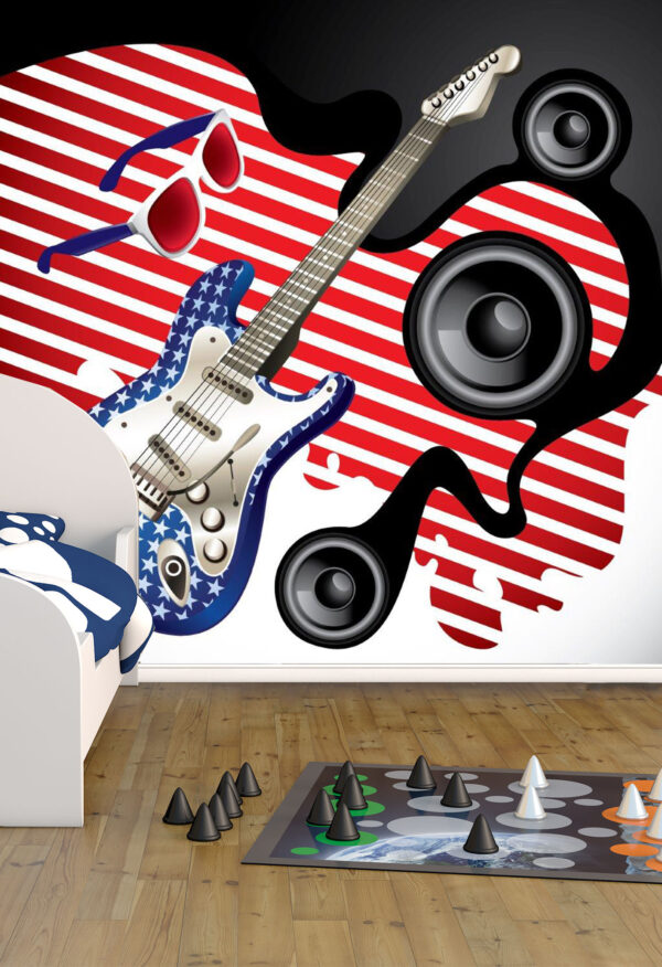 Funny Electric Guitar Wall Mural