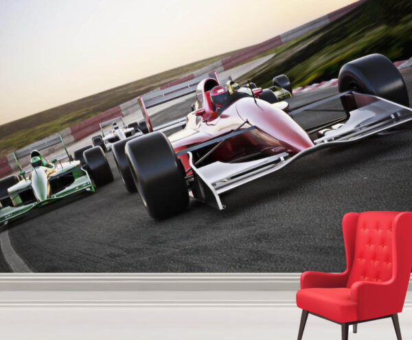 Furious Red F1 Race Car Wall Mural