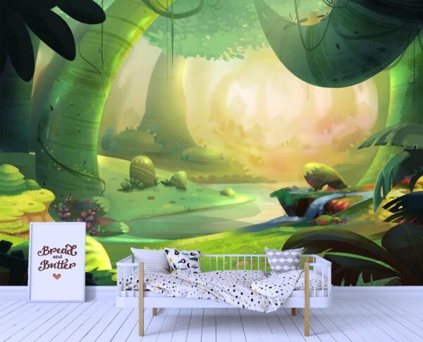 Glowing Primeval Forest Wall Mural