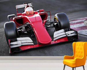 Hot F1 Red Sports Car Wall Mural