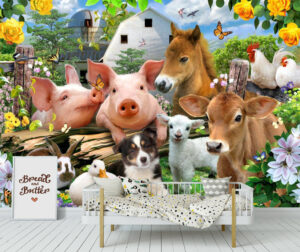 Farm Animals, Wall mural,