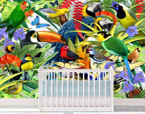 Exotic birds, Wall mural