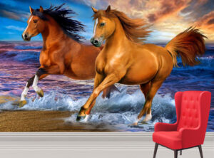 Howard Robinson's Horses in the Surf Wall Mural