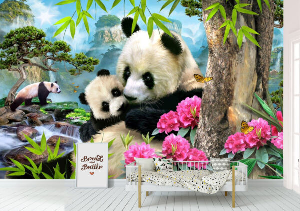 Morning Panda, forest, Nature and landscape, Wall mural