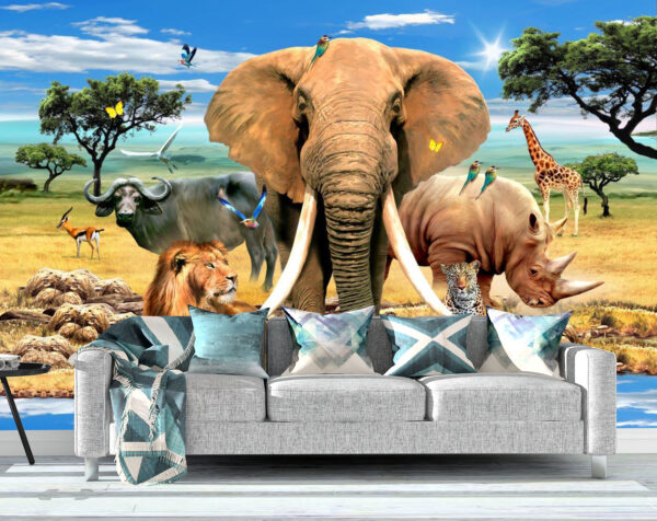 South Africa, Big Animals, wall mural