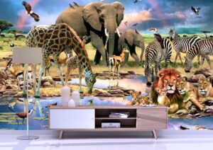 Cradle of life, Wild animals, Wall mural,
