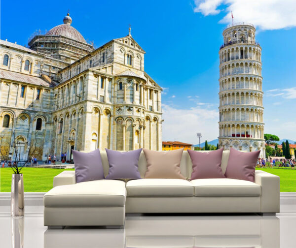 Huge Cathedral and Leaning Tower Pisa Wall Mural