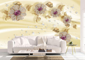 Silky Jewelry Flowers Wall Mural