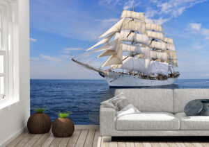 Light Tall Ship Wall Mural