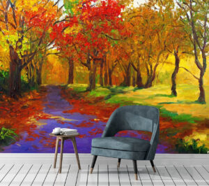 Magnificent Oil Painting Of Maple Wall Mural