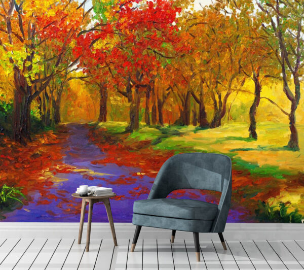 Magnificent Oil Painting Of Maple Wall Mural