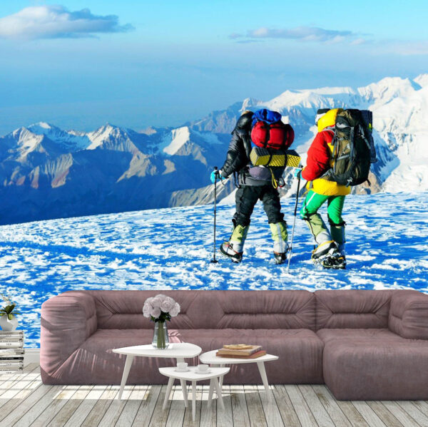 Mountaineer Climb to Mountain Peak Wall Mural