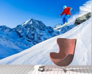 Mountaineer Skiing Sports Wall Mural