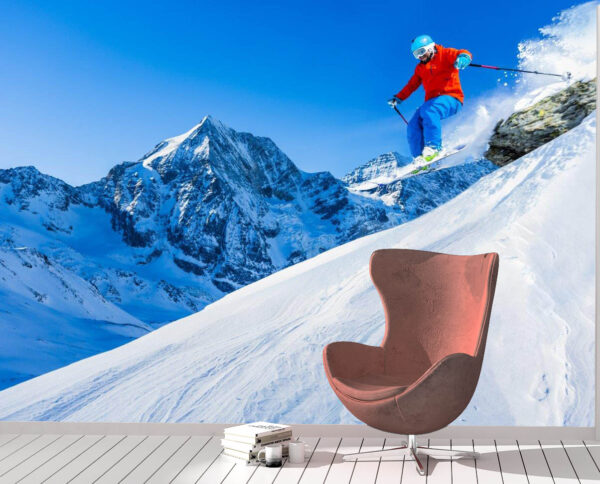 Mountaineer Skiing Sports Wall Mural