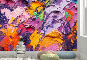Multicolored Oil Painting Abstract Wall Mural