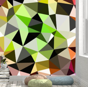 Multicolored Polygonal 3D Wall Mural
