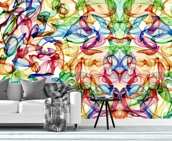 Multicolour Smoky Pattern Abstract Wall Mural
