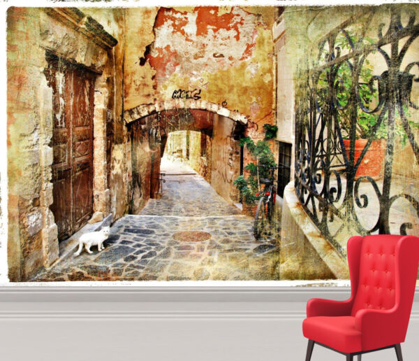 Old Natural Greek Streets Wall Mural