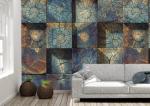 Old Wood Blocks 3D Wall Mural