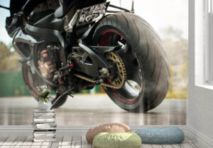 Rear Wheels of Sport Bike Wall Mural