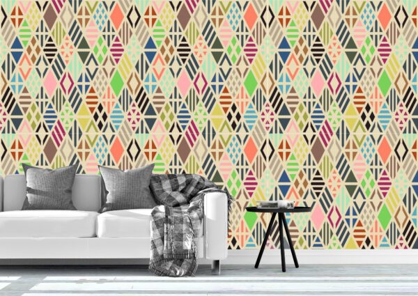Rhombus Colorful Pattern Wall Mural