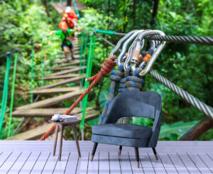 Safety Of Zip line Adventure Wall Mural