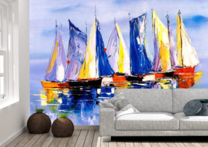Oil Painting, Boats, Sailing, Wall mural