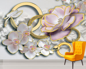 Cute Stereoscopic Flowers Wall Mural