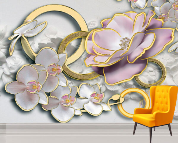 Cute Stereoscopic Flowers Wall Mural