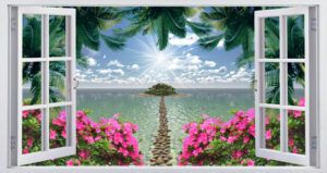 Magical Garden and Island Wall Mural