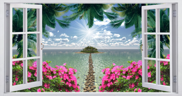 Magical Garden and Island Wall Mural