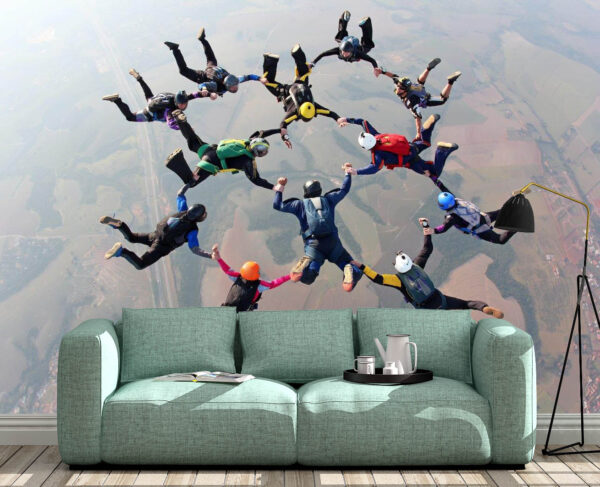 Thrilling Skydiving Adventure Wall Mural