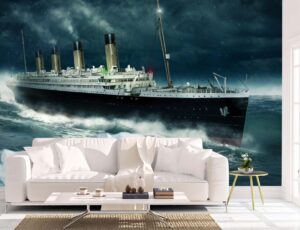 Great Titanic Over The Atlantic Wall Mural